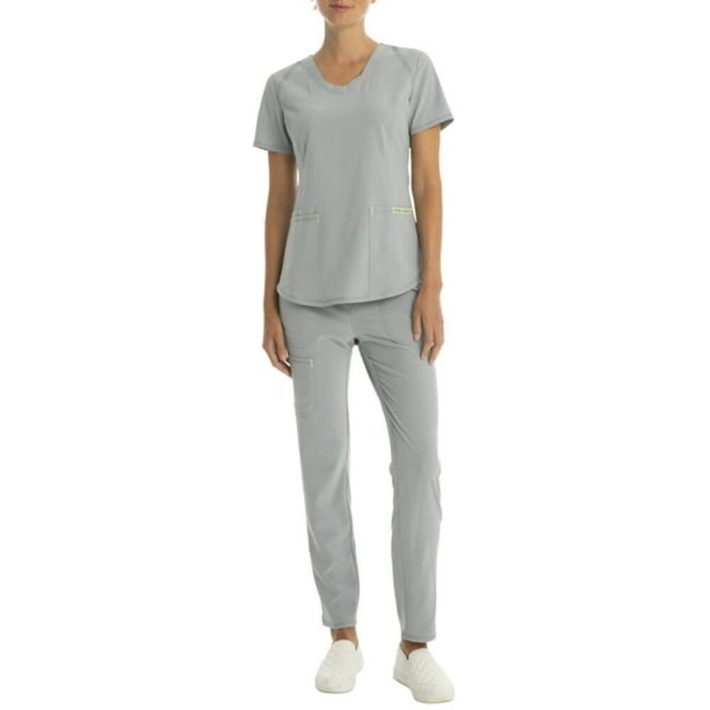 Active Collection Gray Scrub Set Top & Jogger Pants XL – Utility Stretch Uniform